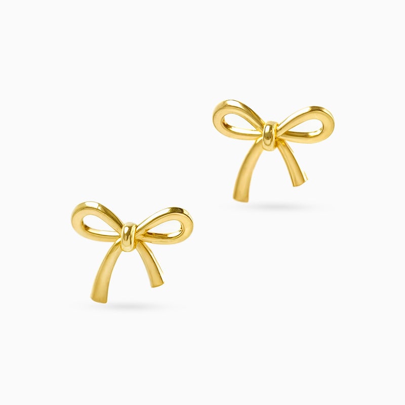 Miss L' by L'azurde Bow Stud Earrings in 18K Gold - Image 3